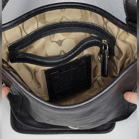 COACH Black Leather Satchel Purse - Picture 3 of 15